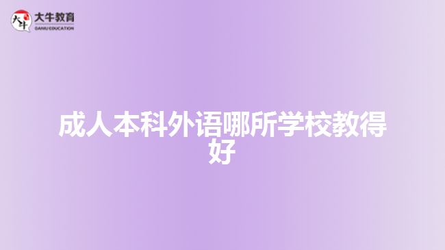 成人本科外语哪所学校教得好