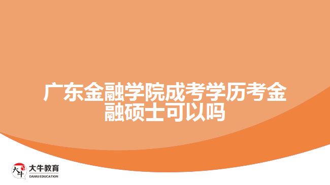 广东金融学院成考学历考金融硕士可以吗