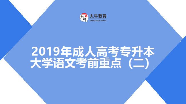 2019年成人高考专升本大学语文考前重点（二）