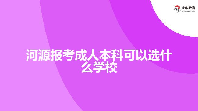 河源报考成人本科可以选什么学校