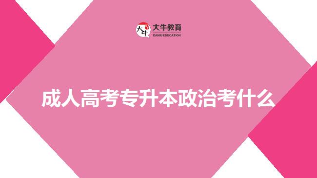 成人高考专升本政治考什么