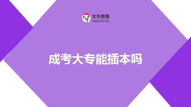 成考大专能插本吗