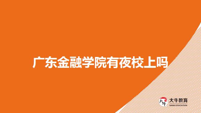 广东金融学院有夜校上吗