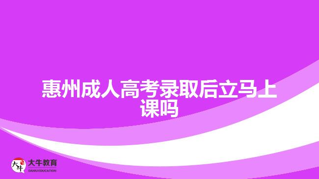 惠州成人高考录取后立马上课吗