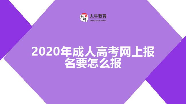 2020年成人高考网上报名要怎么报