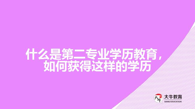 什么是第二专业学历教育，如何获得这样的学历
