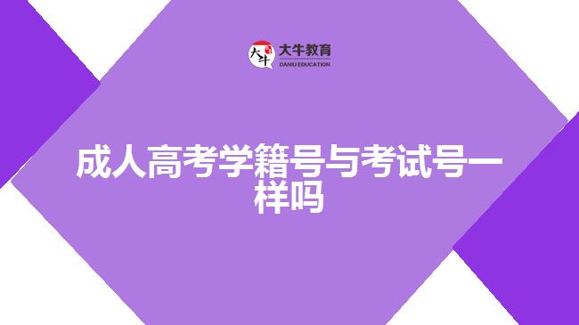 成人高考学籍号与考试号一样吗