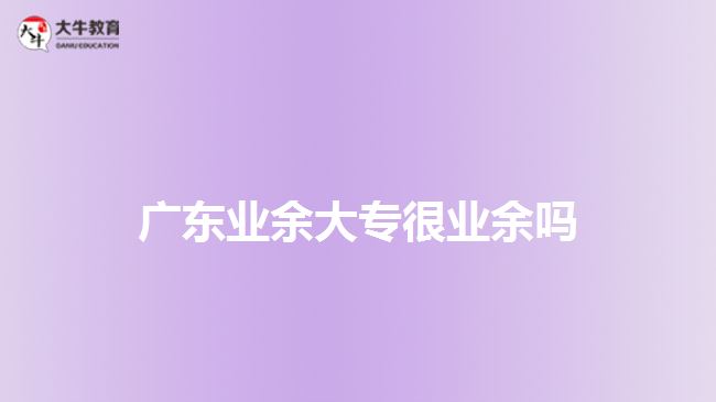 广东业余大专很业余吗