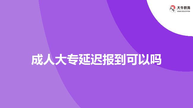 成人大专延迟报到可以吗