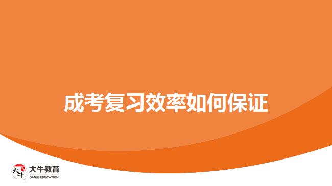 成考复习效率如何保证