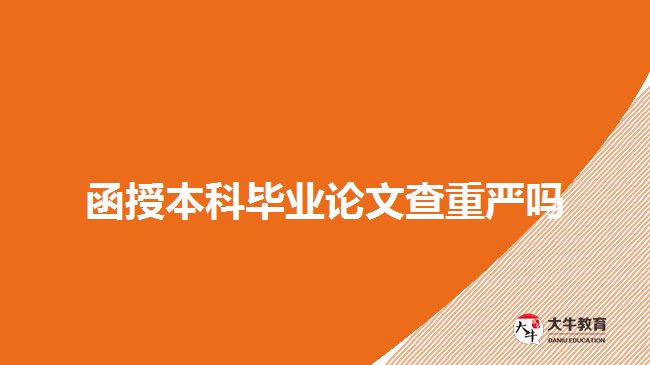函授本科毕业论文查重严吗