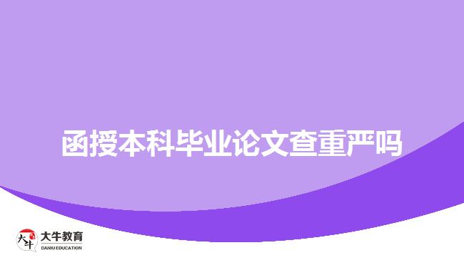 函授本科毕业论文查重严吗