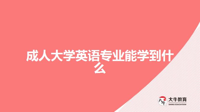 成人大学英语专业能学到什么