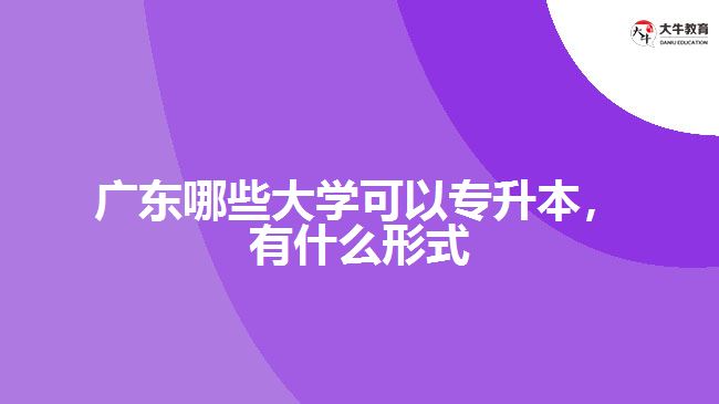 广东哪些大学可以专升本，有什么形式