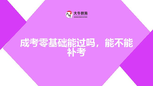 成考零基础能过吗，能不能补考