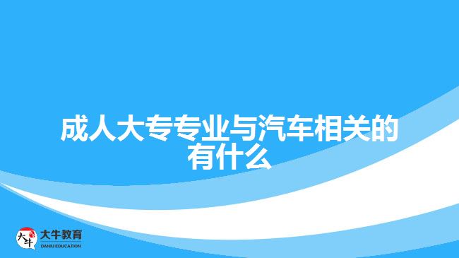 成人大专专业与汽车相关的有什么