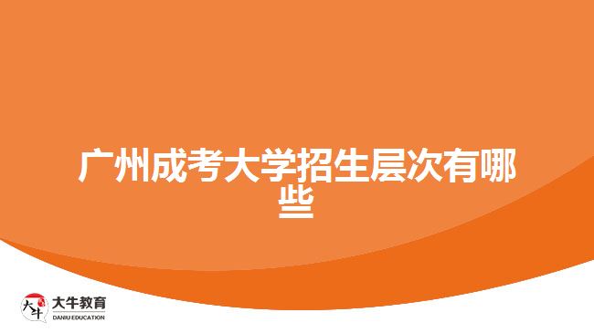 广州成考大学招生层次有哪些