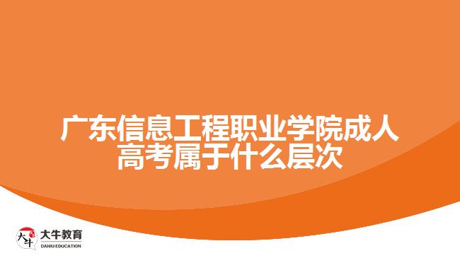 广东信息工程职业学院成人高考属于什么层次