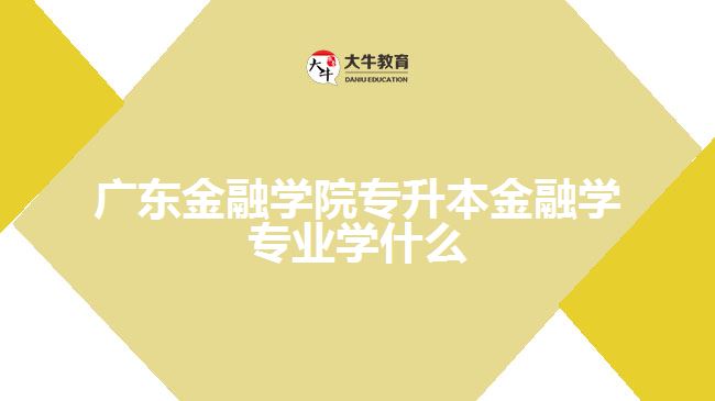 广东金融学院专升本金融学专业学什么