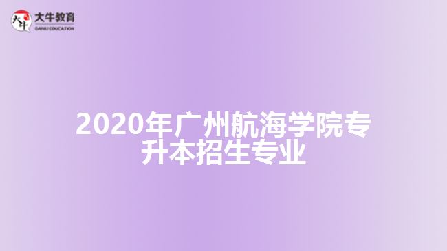 2020年广州航海学院专升本招生专业