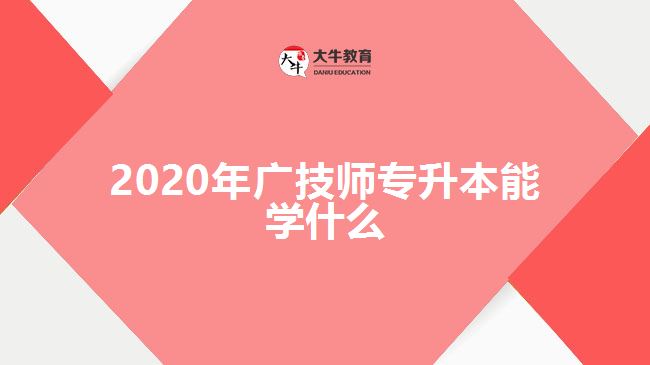 2020年广技师专升本能学什么