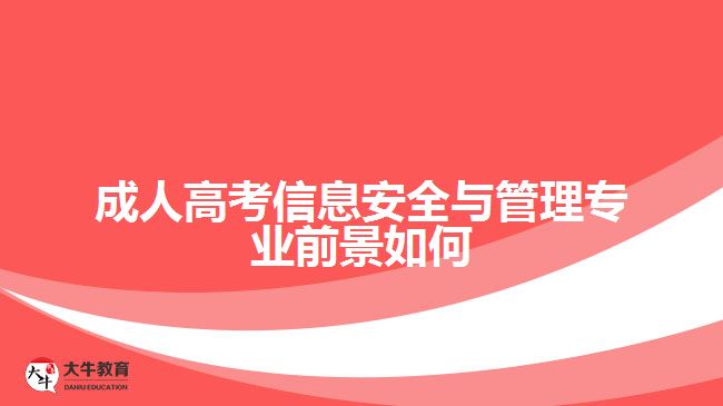 成人高考信息安全与管理专业前景如何