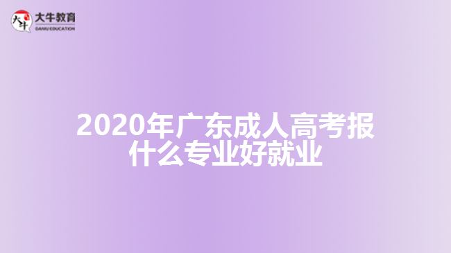 2020年广东成人高考报什么专业好就业