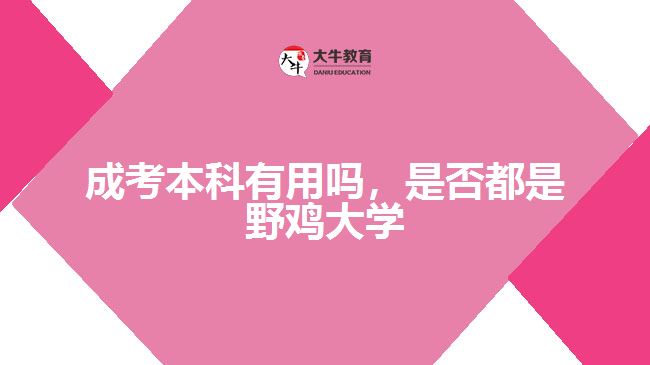 成考本科有用吗，是否都是野鸡大学