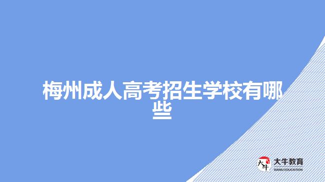 梅州成人高考招生学校有哪些