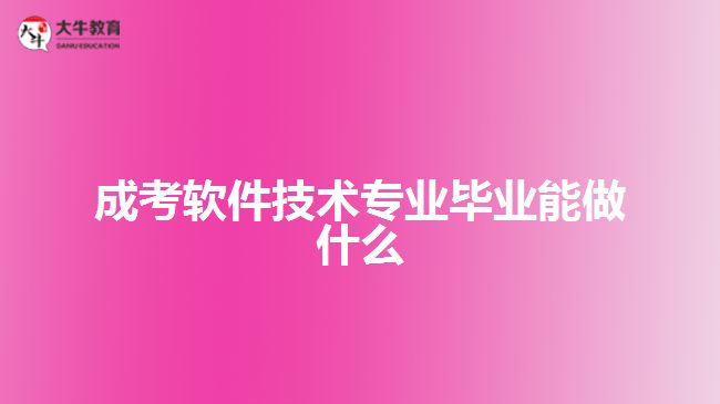 成考软件技术专业毕业能做什么