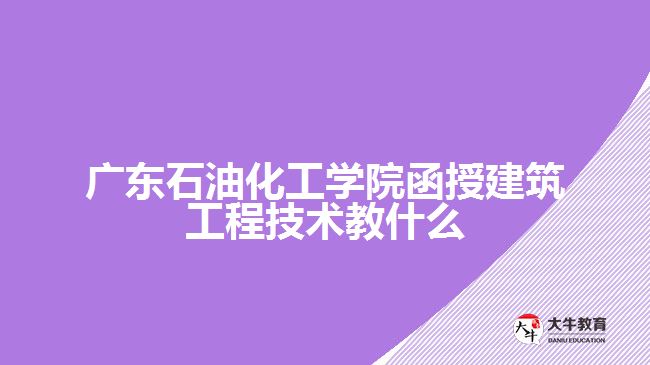 广东石油化工学院函授建筑工程技术教什么