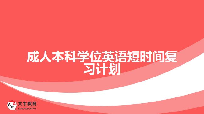 成人本科学位英语短时间复习计划