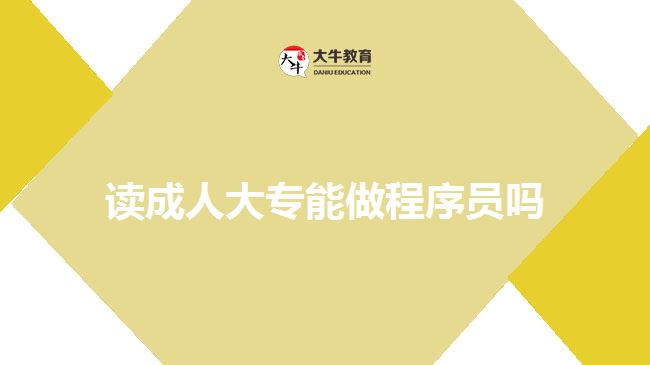 读成人大专能做程序员吗