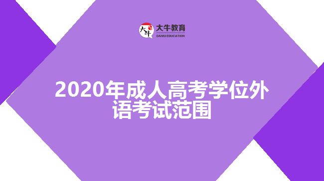 2020年成人高考学位外语考试范围