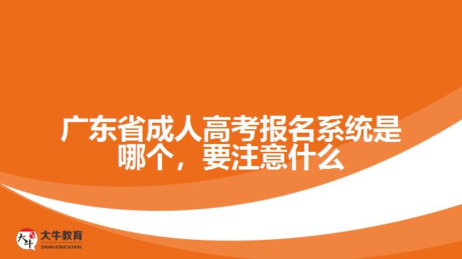 广东省成人高考报名系统是哪个，要注意什么