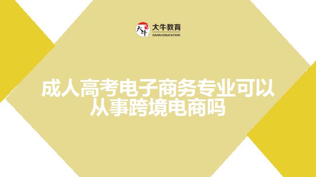 成人高考电子商务专业可以从事跨境电商吗