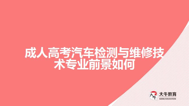 成人高考汽车检测与维修技术专业前景如何