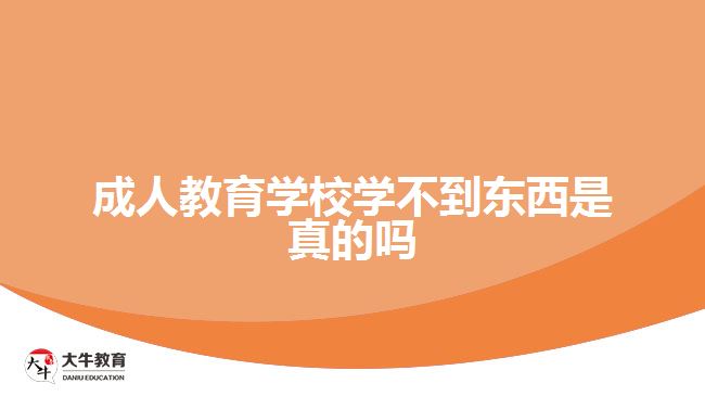成人教育学校学不到东西是真的吗