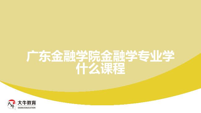 广东金融学院金融学专业学什么课程