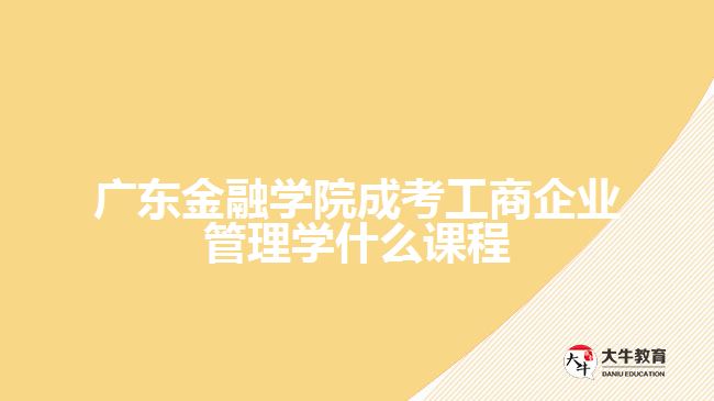 广东金融学院成考工商企业管理学什么课程
