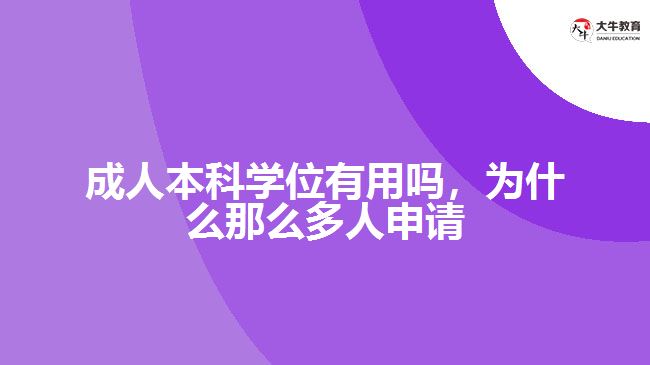 成人本科学位有用吗，为什么那么多人申请