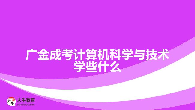 广金成考计算机科学与技术学些什么