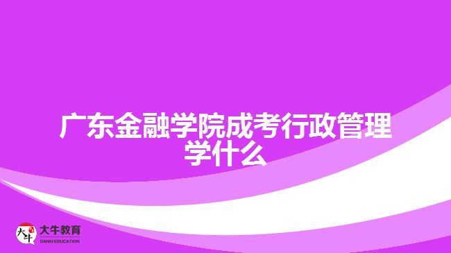 广东金融学院成考行政管理学什么