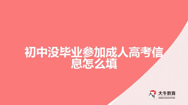 初中没毕业参加成人高考信息怎么填