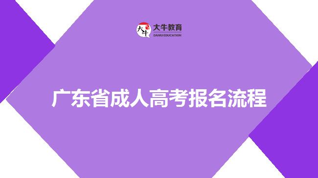 广东省成人高考报名流程