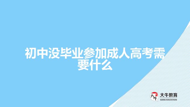 初中没毕业参加成人高考需要什么