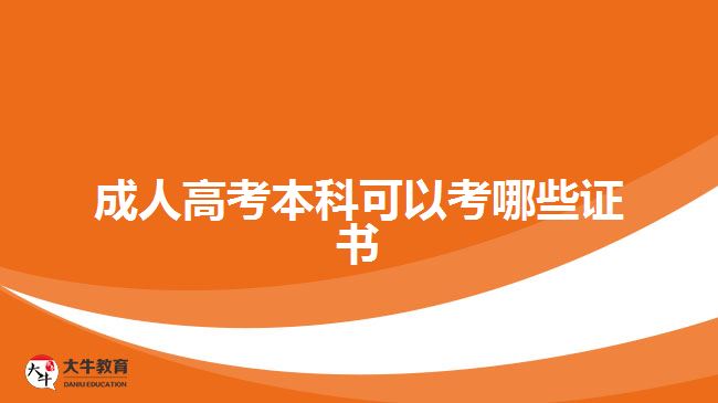 成人高考本科可以考哪些证书
