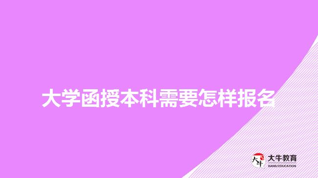 大学函授本科需要怎样报名