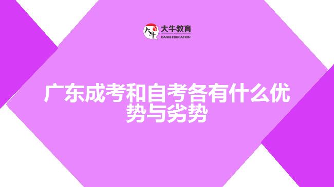 广东成考和自考各有什么优势与劣势
