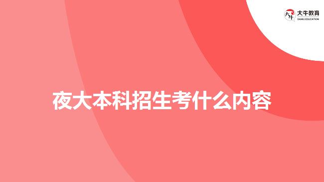 夜大本科招生考什么内容